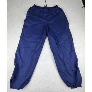 Franklin Sports Vintage Wind Pants Blue Lined Full Zip Leg Athletic Warm Up-L